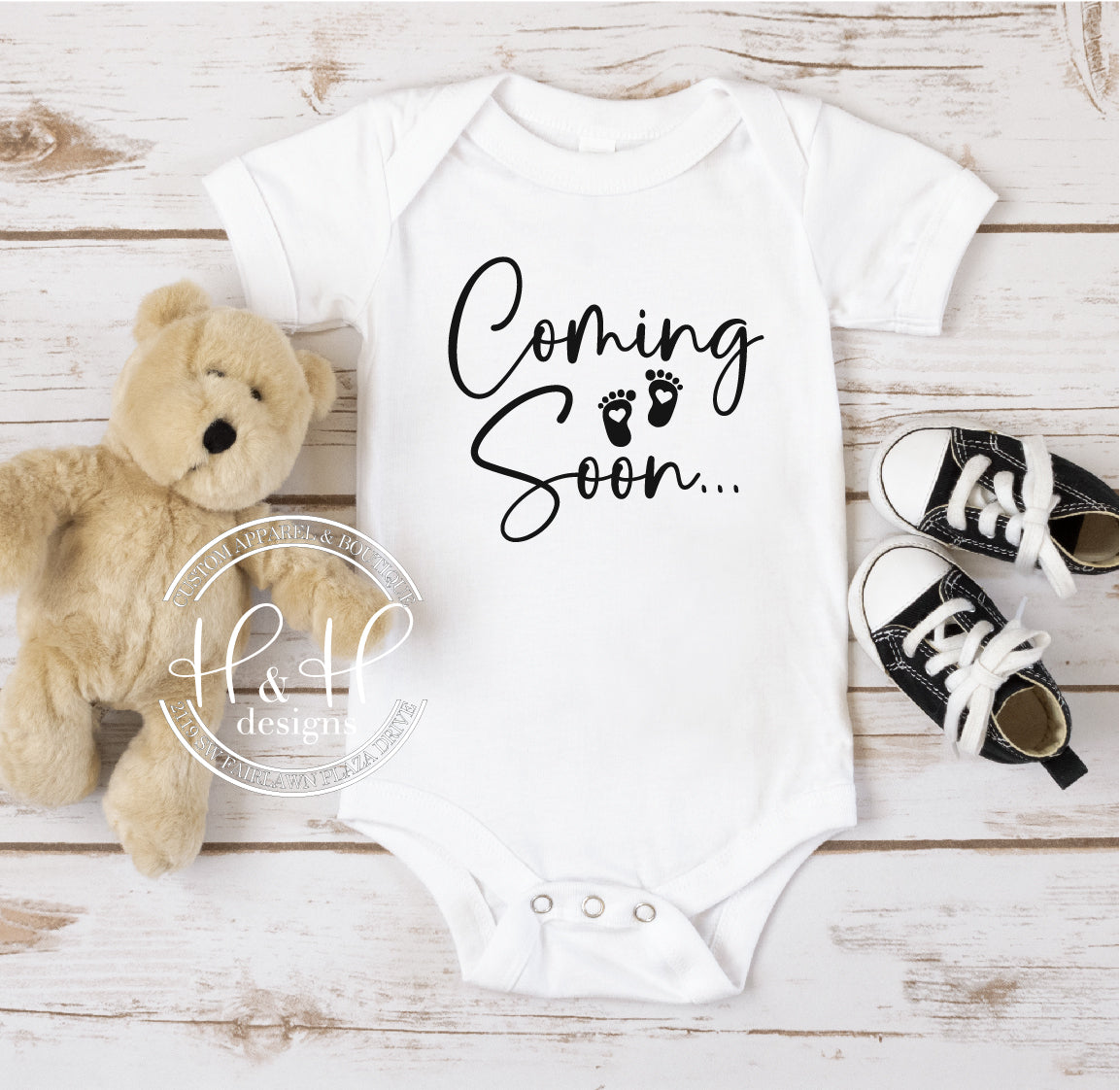 Coming Soon. Pregnancy Announcement Onesie – H&H Designs LLC