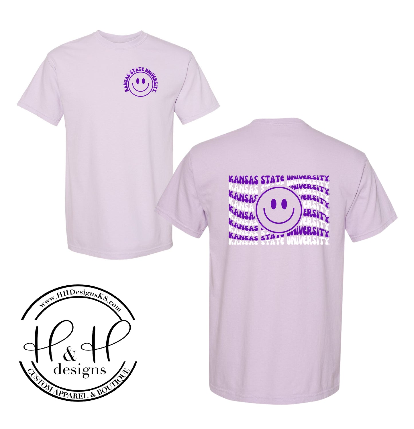 Kansas State University Retro Wavy with Smiley - HHKSU127 - Licensed Apparel