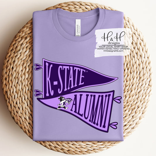K-State Alumni Pennants for Dark Lavender ~ Licensed Apparel ~ HHKSU199