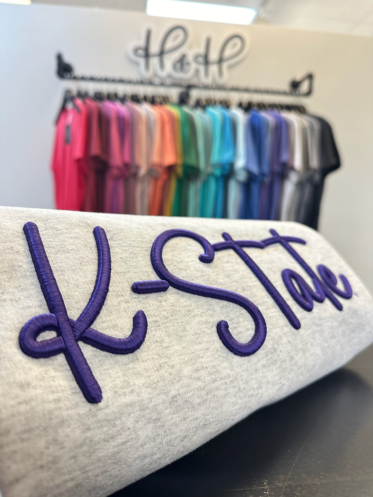 PUFF K-State Script ~ Embroidery ~ HHKSU164  ~ Licensed K-State Apparel