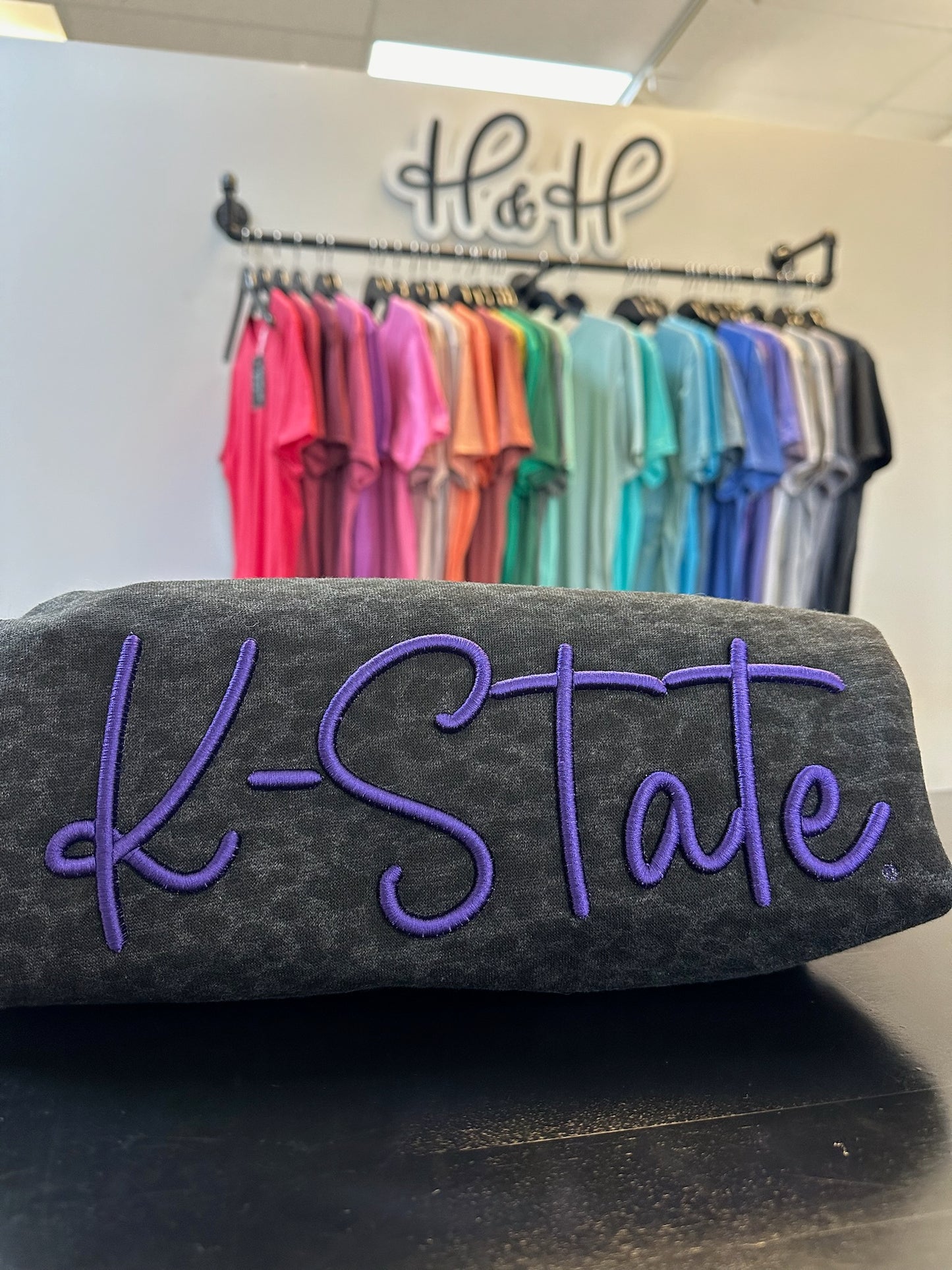 PUFF K-State Script ~ Embroidery ~ HHKSU164  ~ Licensed K-State Apparel