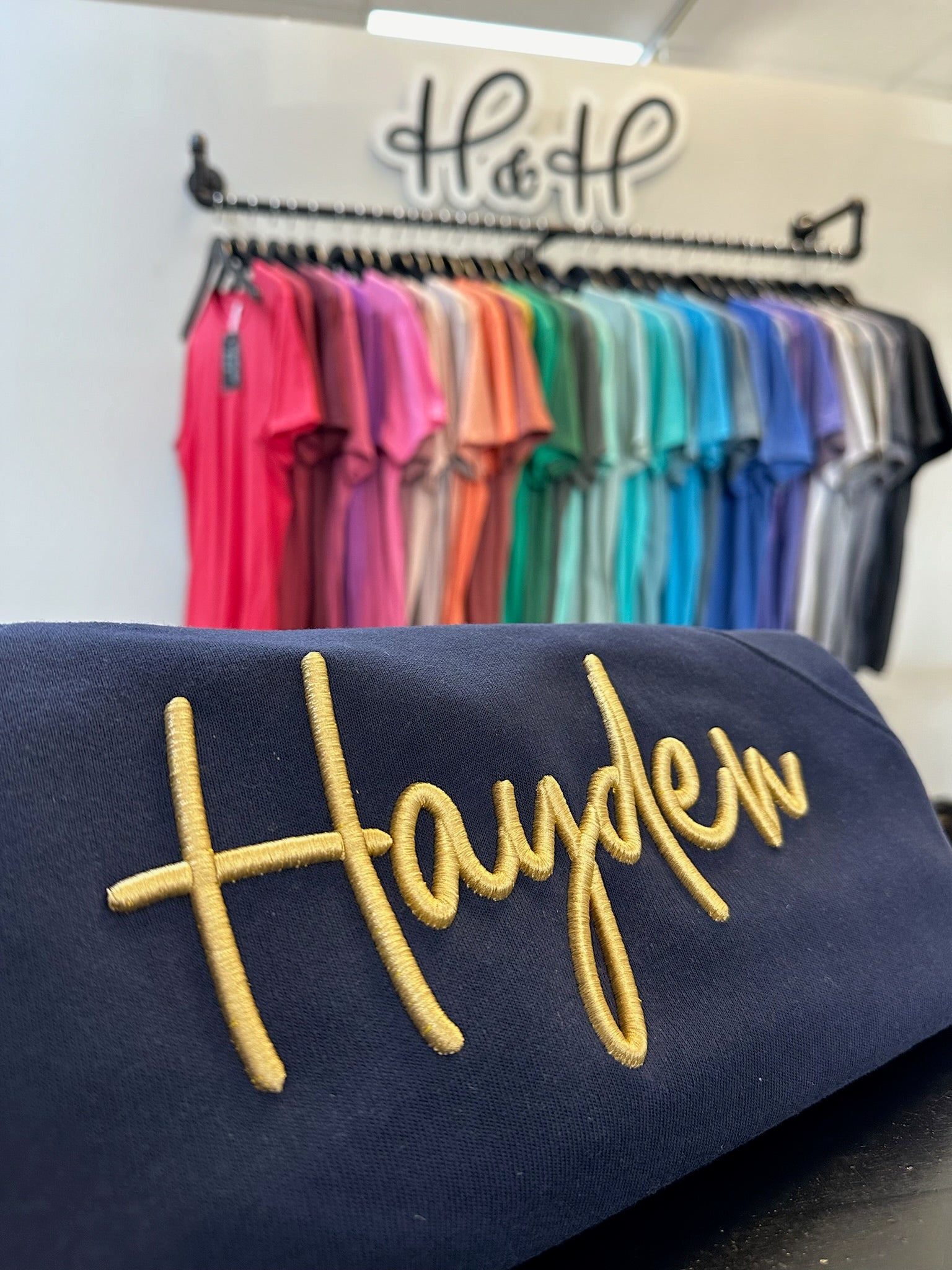 Hayden Puff Script 3D Embroidery H&H Designs LLC