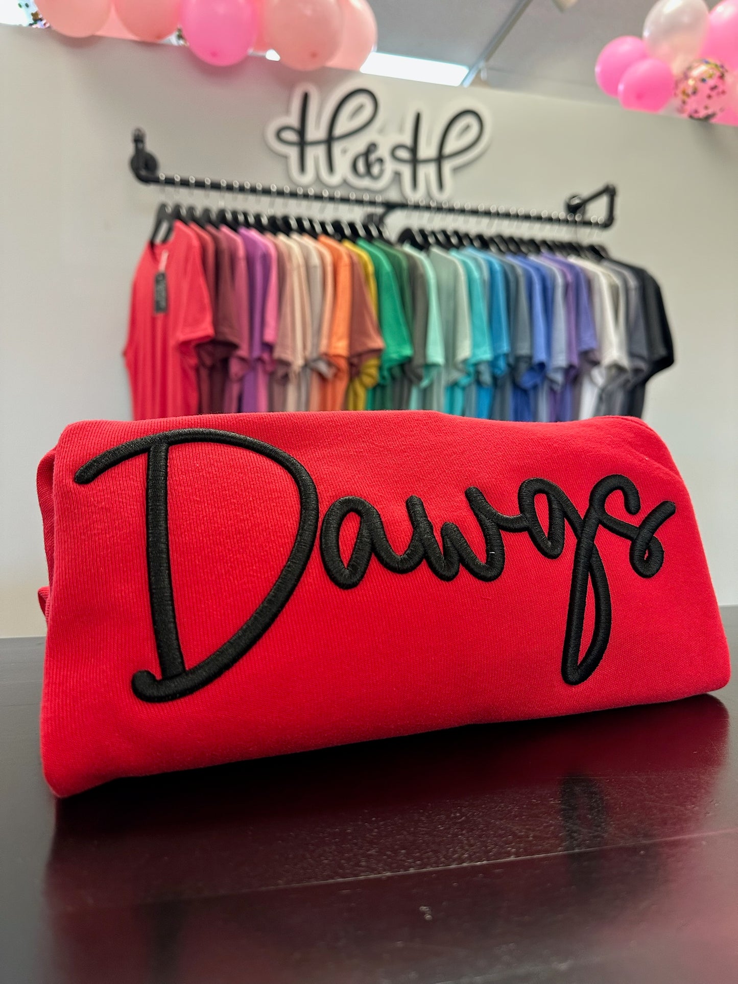 Dawgs Puff ~ 3D Script Embroidery ~ Rossville