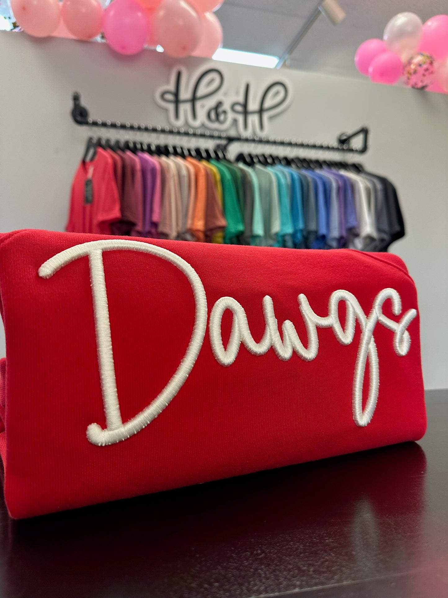 Dawgs Puff ~ 3D Script Embroidery ~ Rossville
