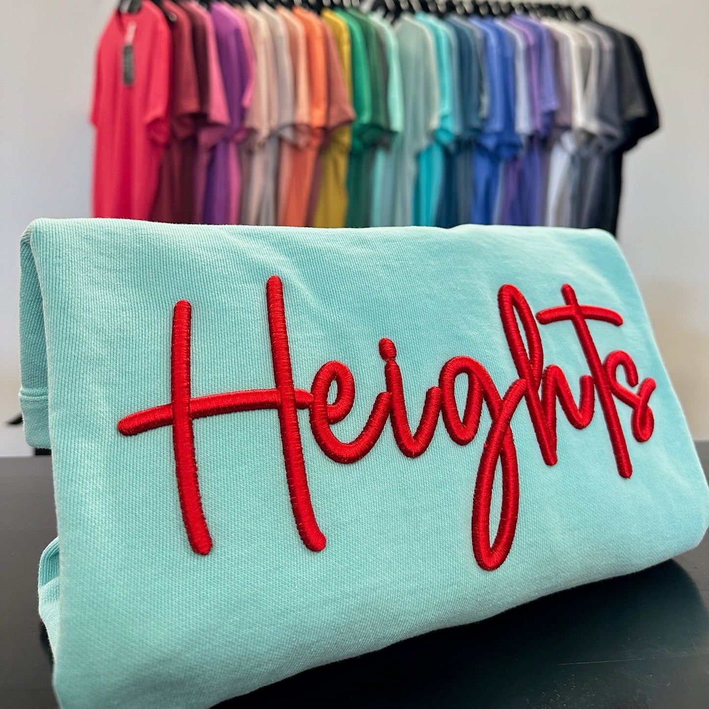 Heights 3D Script Embroidery