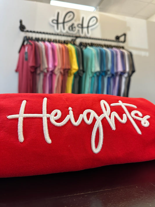 Heights 3D Script Embroidery