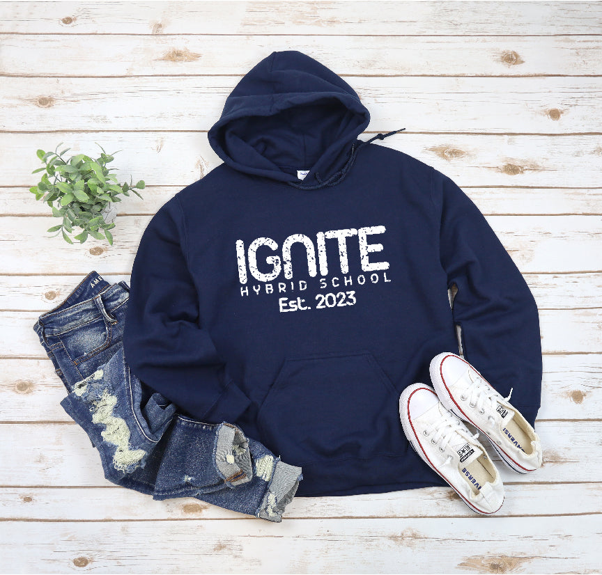 Ignite Distressed Block - Hoodies Only - Ignite Hybrid School