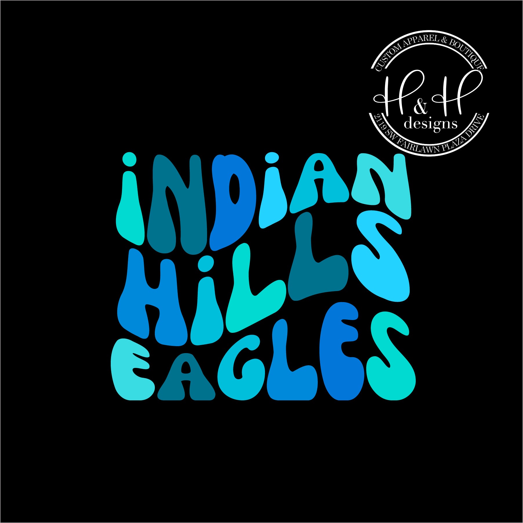 Indian Hills Eagles Retro Wavy Indian Hills Fundraiser H&H Designs LLC
