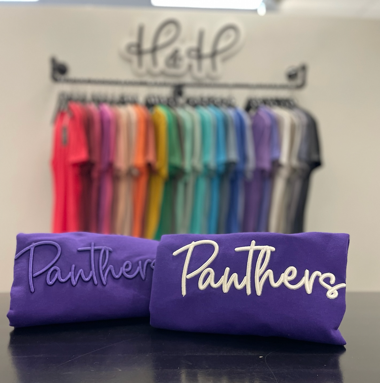 Panthers Puff ~ 3D Script Embroidery