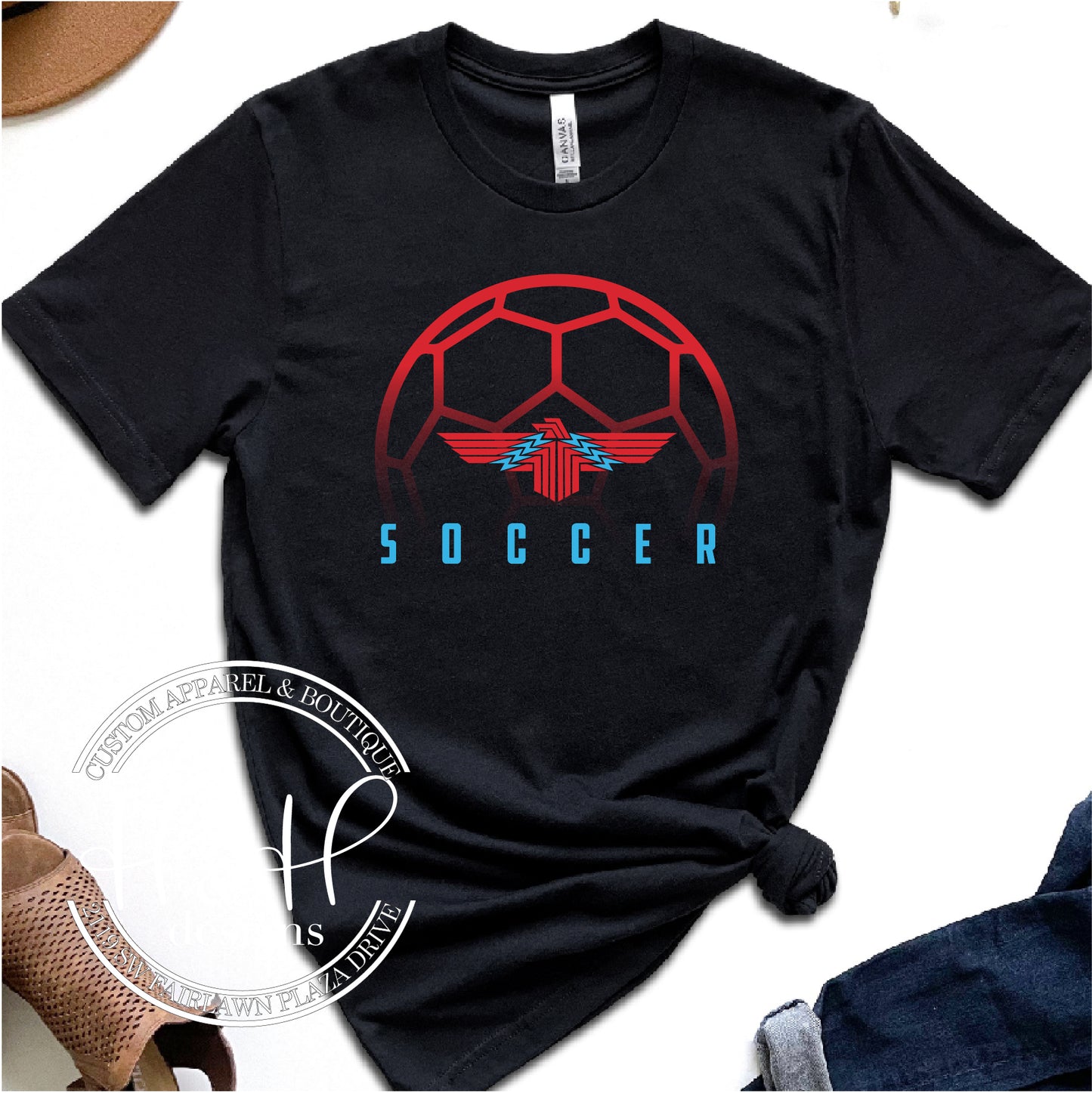 Thunderbirds Soccer Ombre Ball -Shawnee Heights Soccer