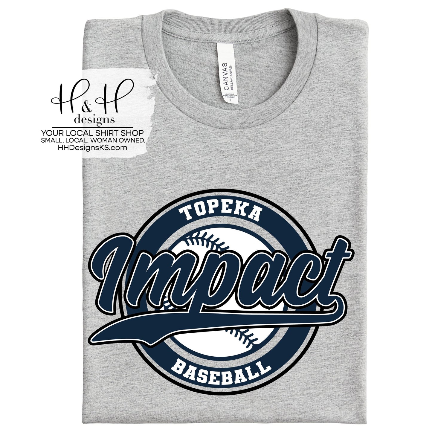 Topeka Impact Baseball Reserved Print - One Tee off Build Your Own Shirt Bar