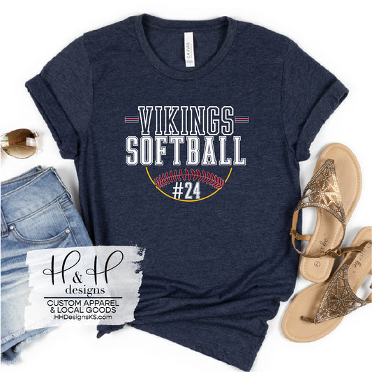 Vikings Softball with Custom Number