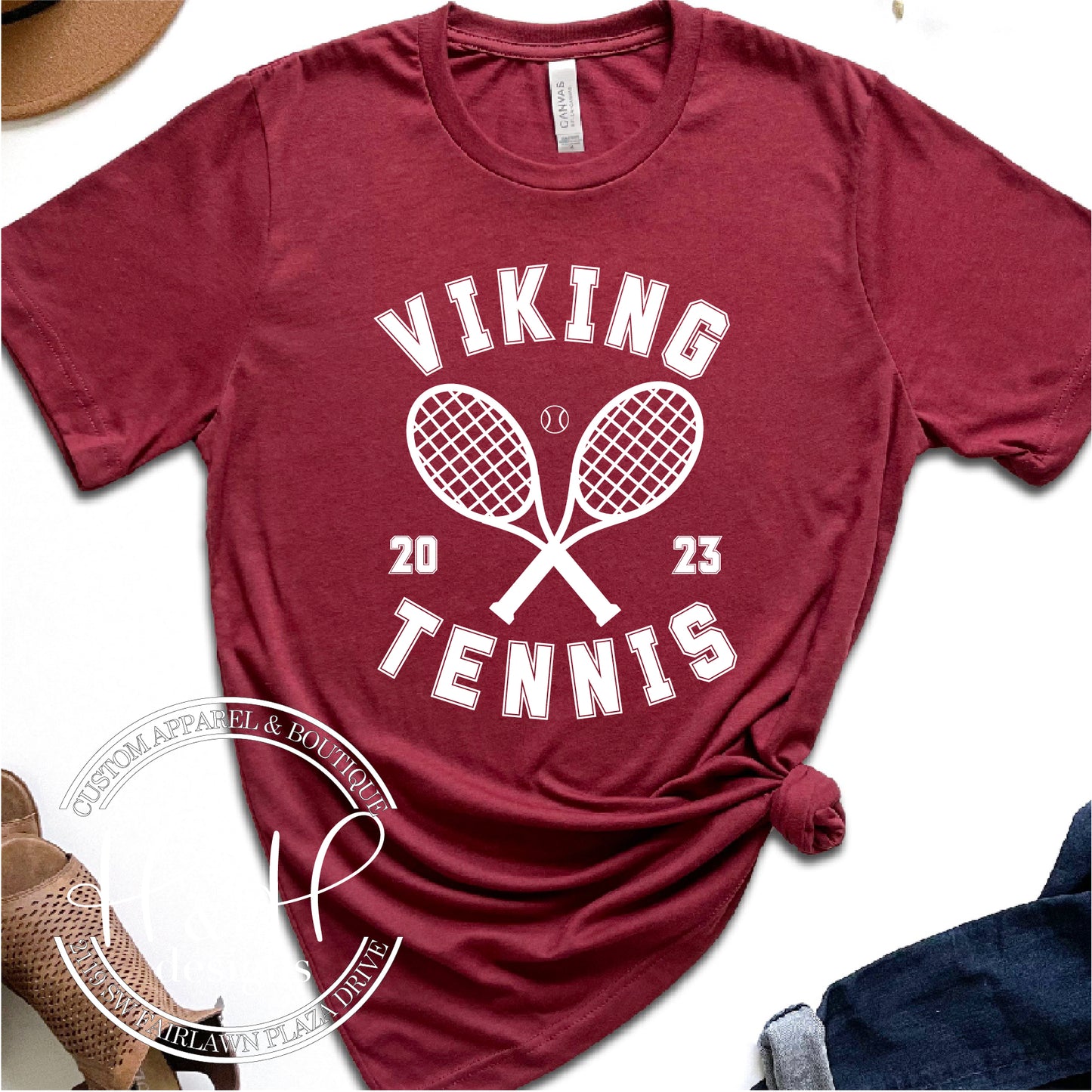 Vikings Tennis Crossed Rackets - Lady Vikes Tennis