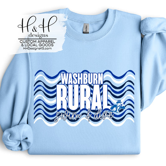 Washburn Rural Swim & Dive Ombre Waves