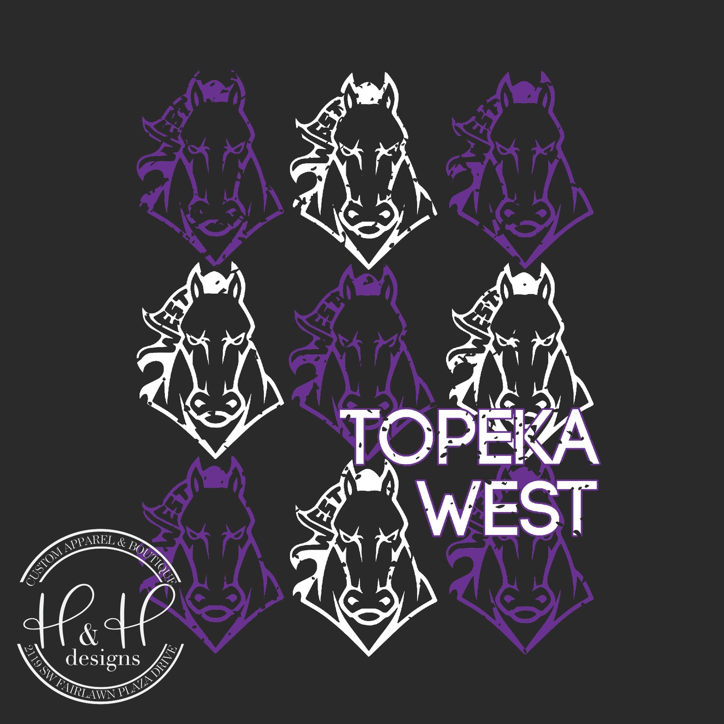 Chargers Distressed Grid - Topeka West Official Spirit Wear!