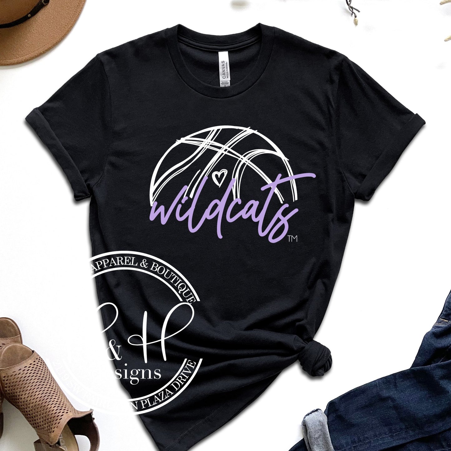 Wildcats sketch basketball - HHKSU106 - Licensed Apparel