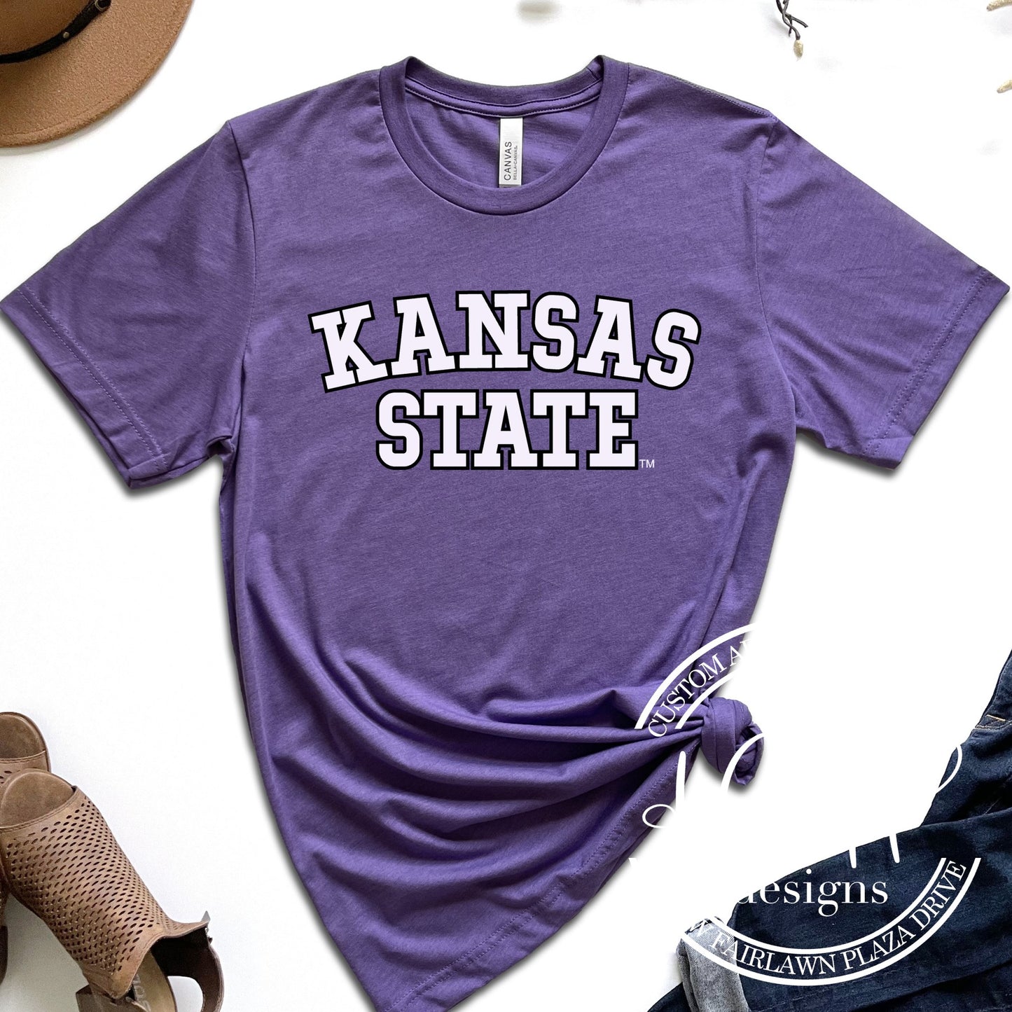 Kansas State Lavender Mock Patch - HHKSU112 - Licensed Apparel