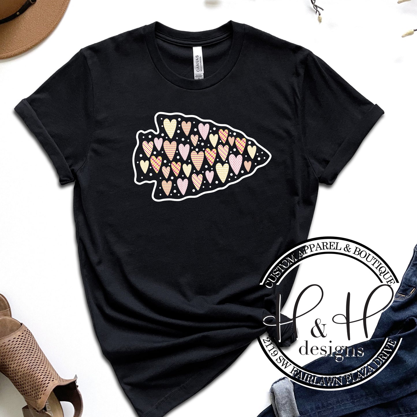 Arrowhead of Patterned Hearts