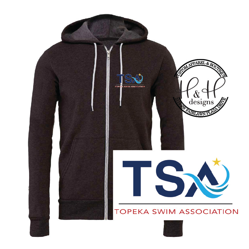 Zip Up Hoodie - Topeka Swim Association - TSA