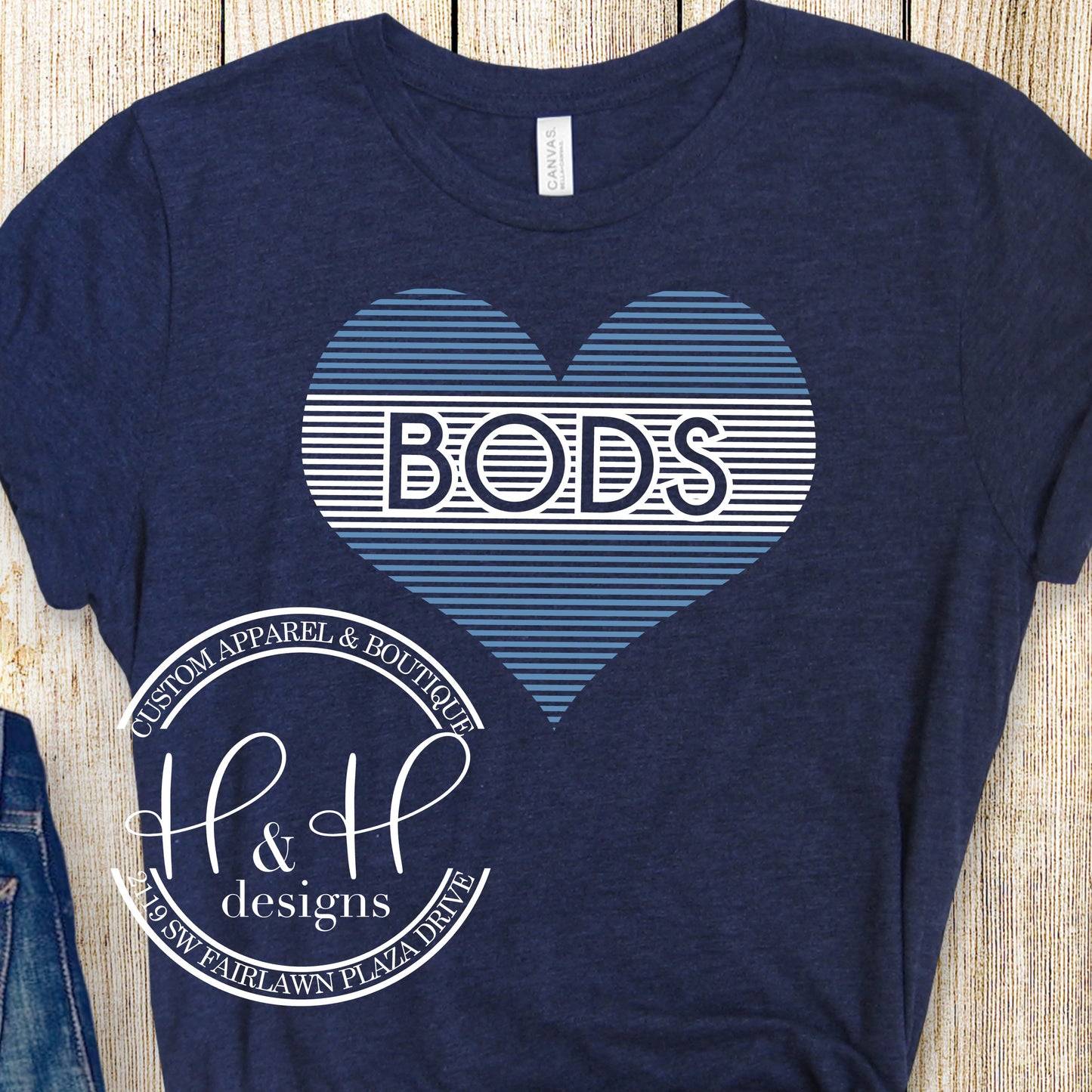 BODS Lined Heart - HHWU108 - Washburn University Ichabods