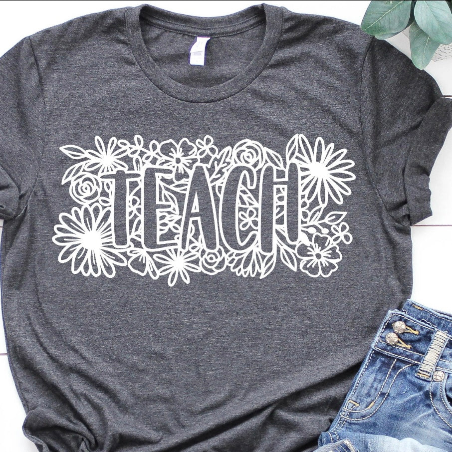 TEACH White Floral