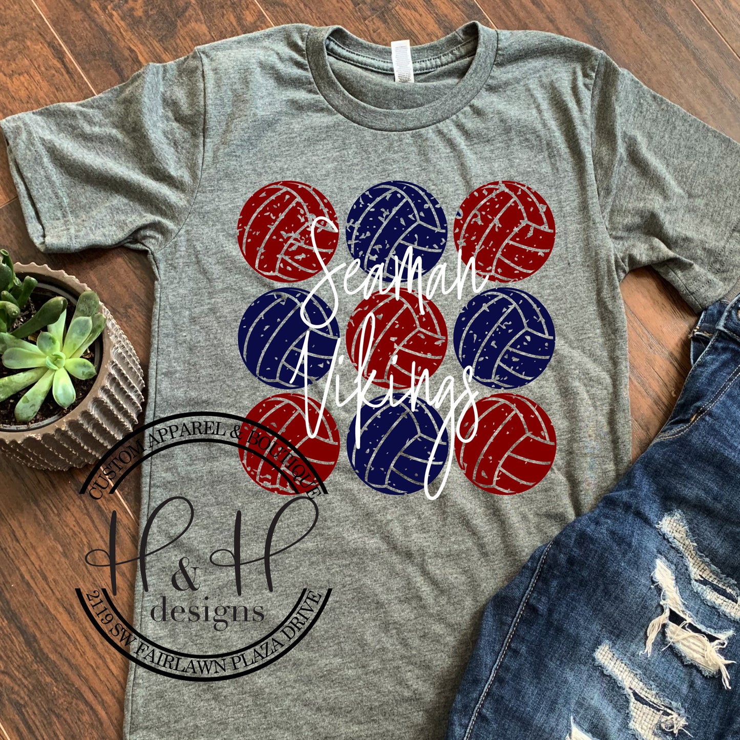 Seaman Vikings Distressed Volleyball