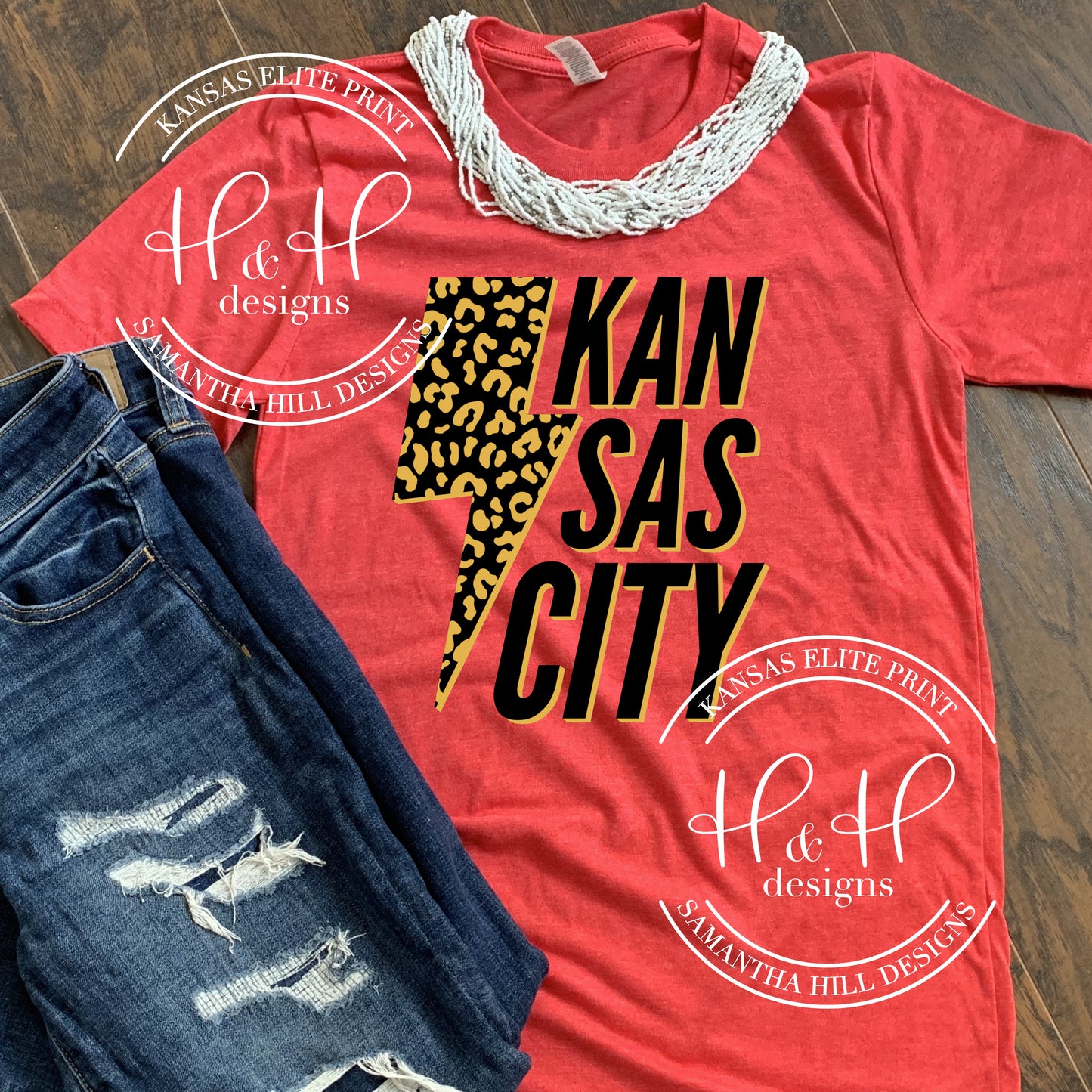Kansas City Leopard Lightning Bolt - Chiefs