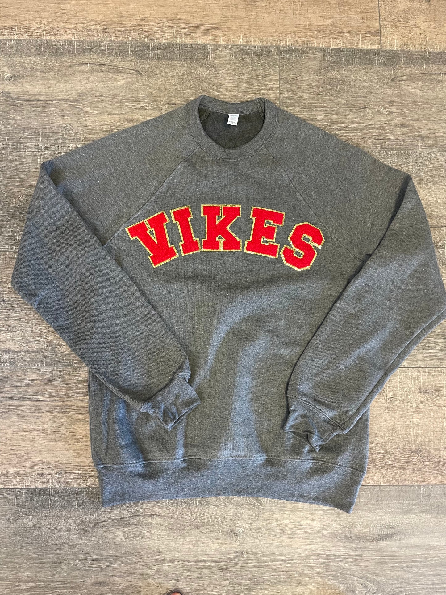 VIKES Patch Sweatshirt - Navy or Grey with Red patches