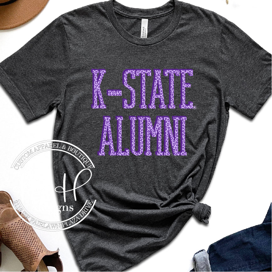 Purple Animal Print K-State Alumni- HHKSU123  - Licensed Apparel