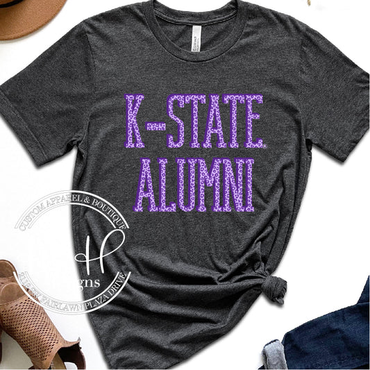 Purple Animal Print K-State Alumni- HHKSU123  - Licensed Apparel