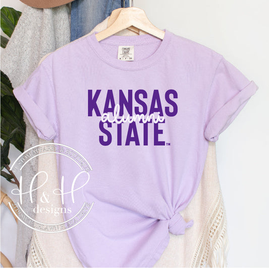 Kansas State Alumni MM Block Script ~ HHKSU124 ~ Licensed Apparel