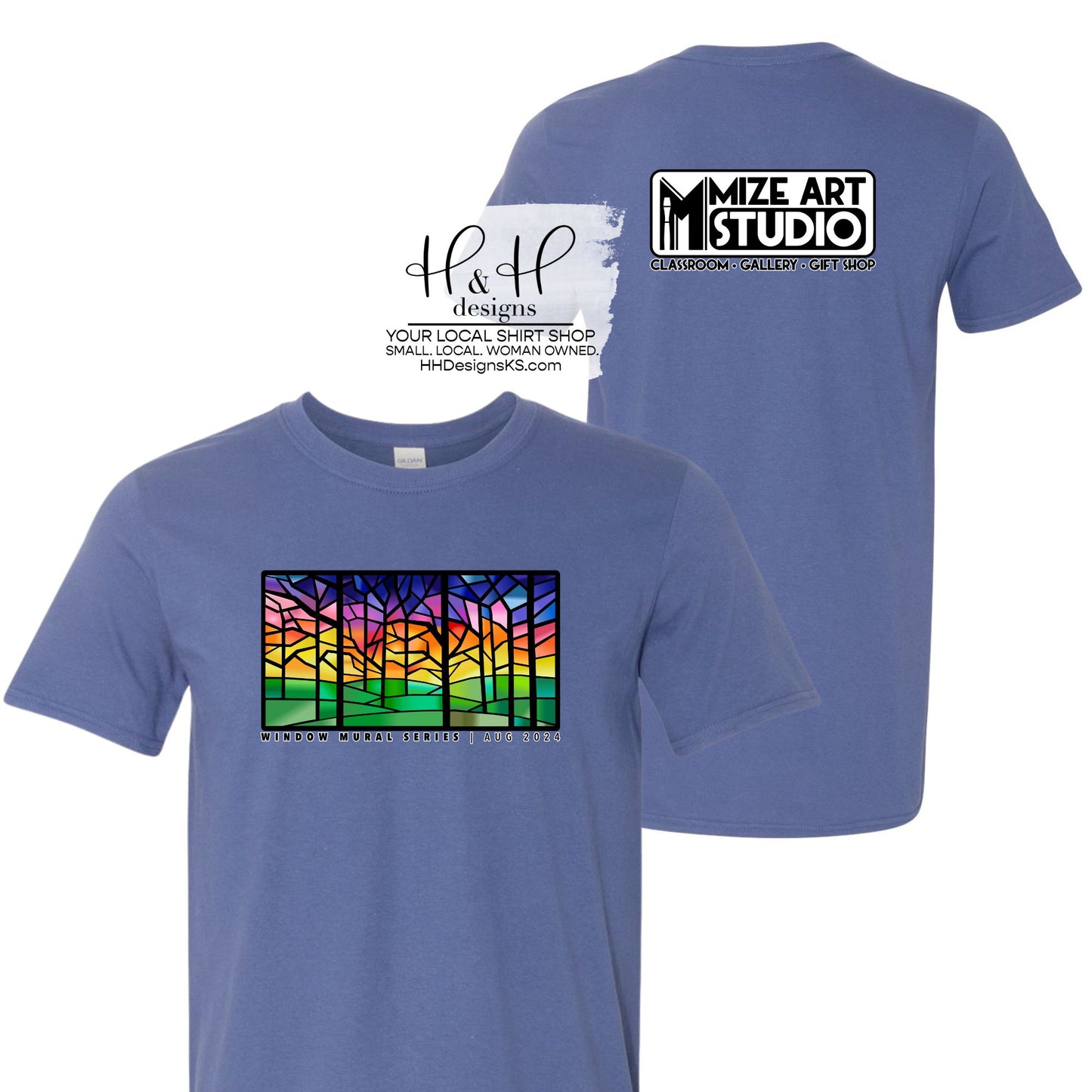 Sunset Trees Window Mural ~ Mize Art Studio