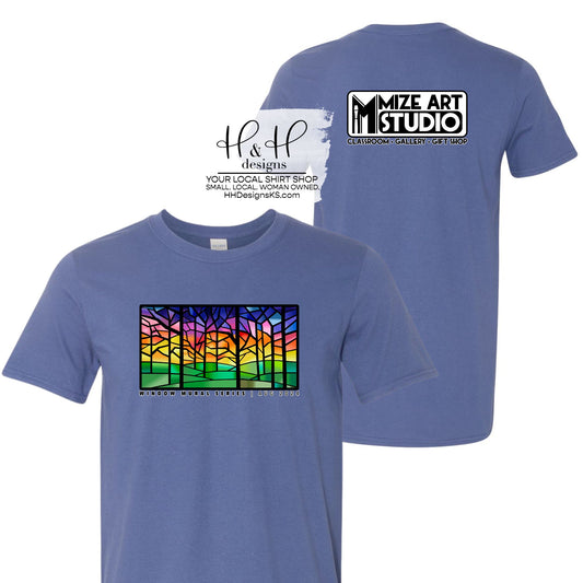 Sunset Trees Window Mural ~ Mize Art Studio