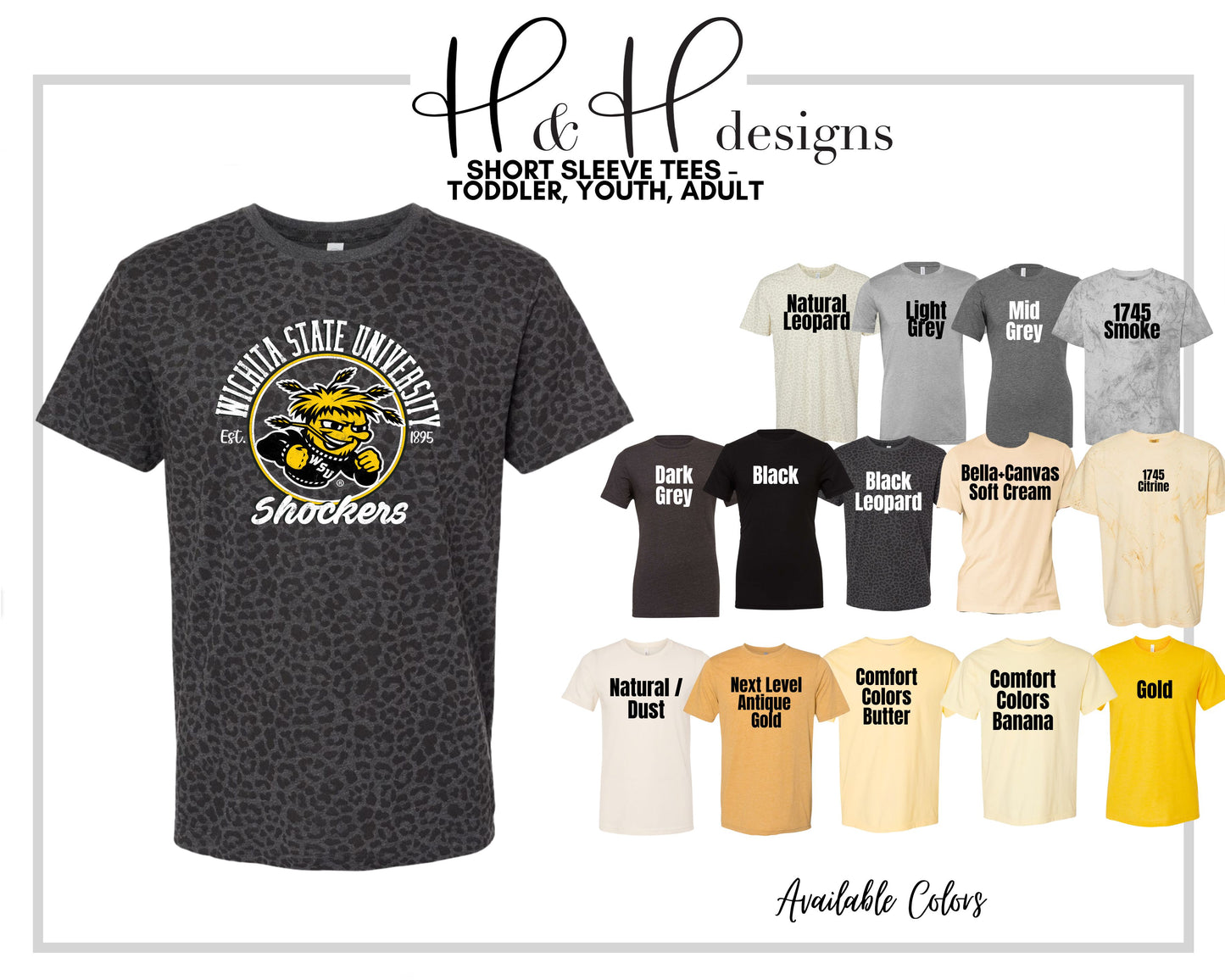 Wichita State Distressed Round ~ Licensed Apparel ~ HHWSU102
