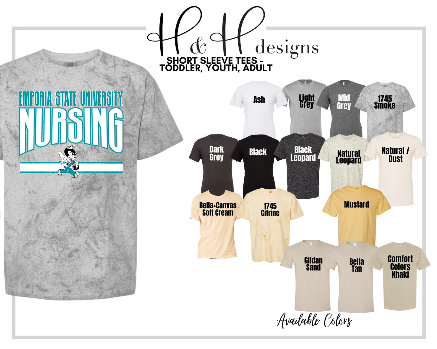 Emporia State University Nursing Warp ~ Licensed Apparel ~ HHESU147