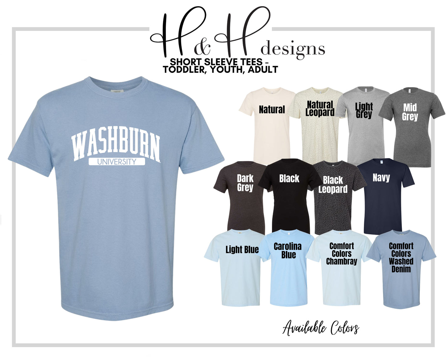 Washburn University Classic Block Arch ~ Licensed Apparel ~ HHWU204