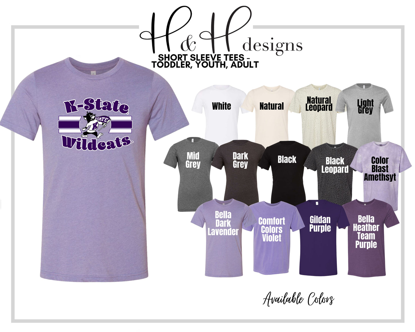 K-State Wildcats Classic Triple Line With Logo ~ HHKSU128 ~ Licensed K-State Apparel