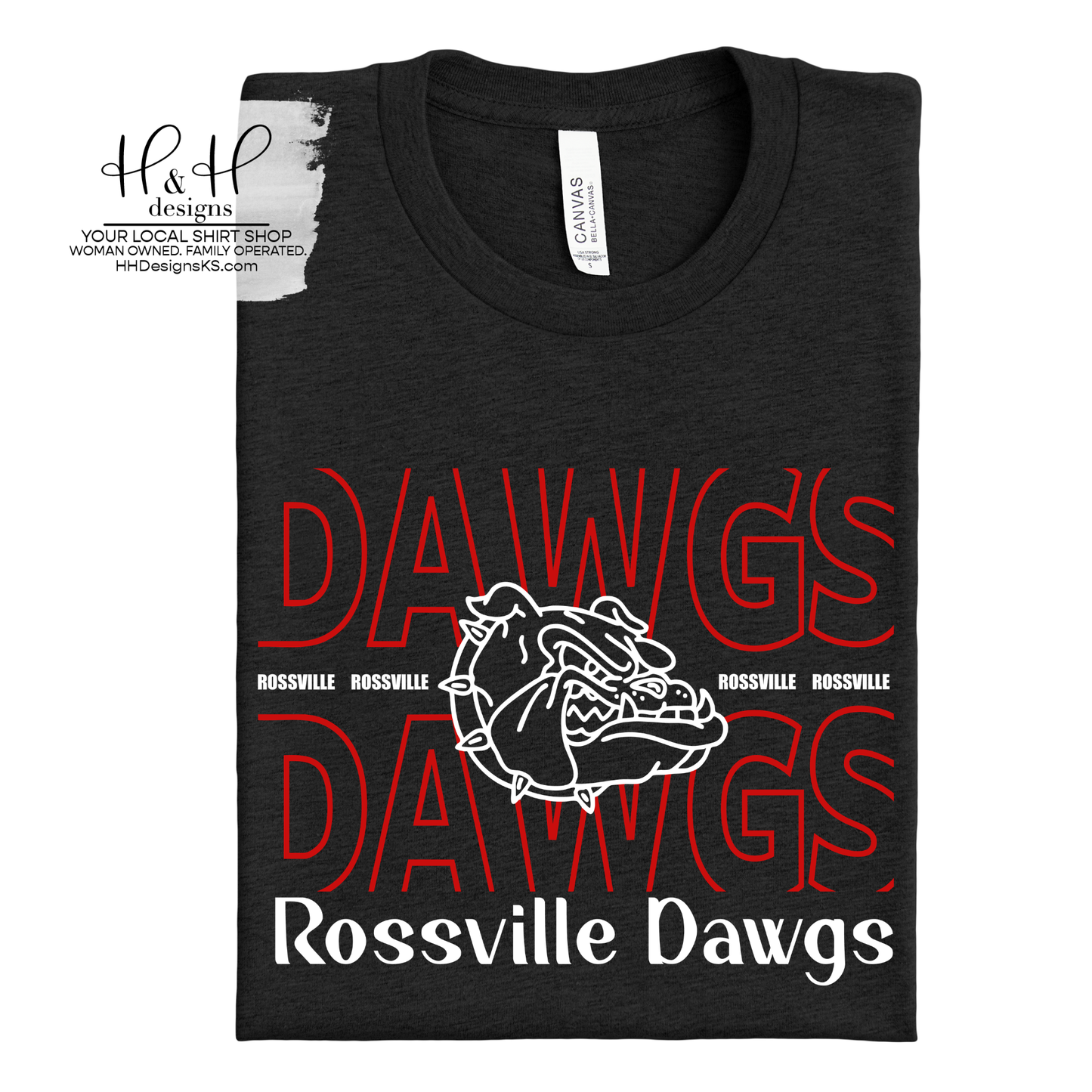 Rossville Dawgs Hallow Outline ~ HH194