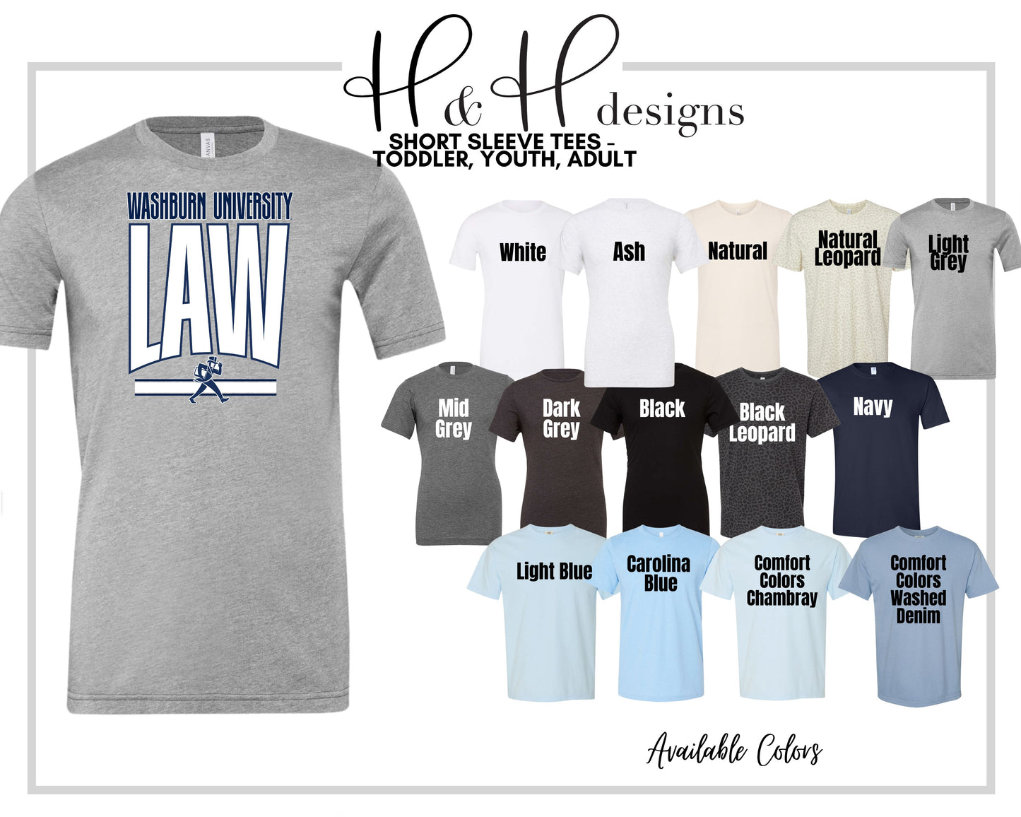 Washburn University Law Warp ~ Licensed Apparel ~ HHWU241