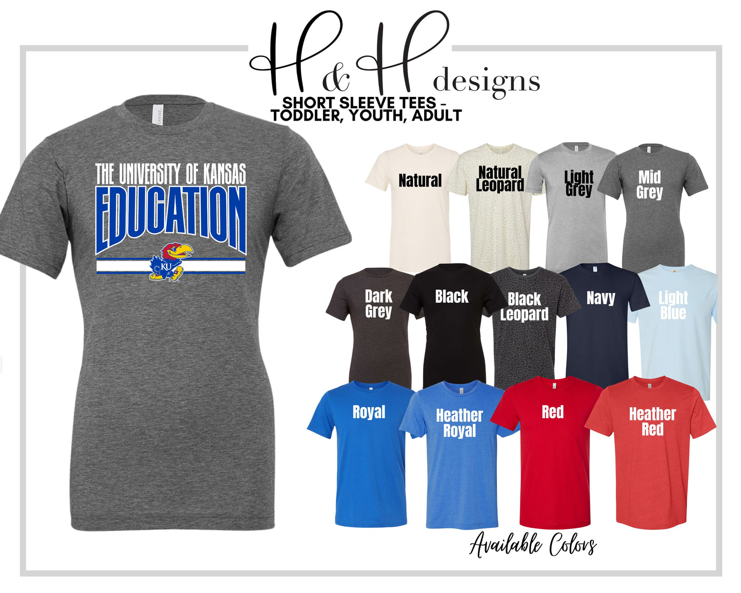 The University of Kansas Education Warp ~ Licensed Apparel ~ HHKU182