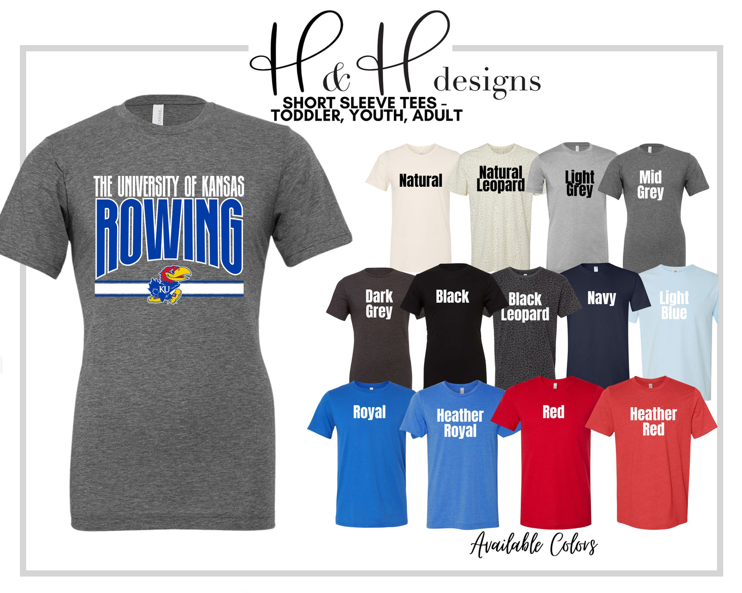 The University of Kansas Rowing Warp ~ Licensed Apparel ~ HHKU185