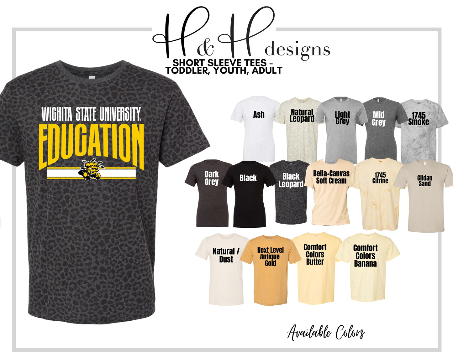 Wichita State University Education Warp  ~ Licensed Apparel ~ HHWSU136