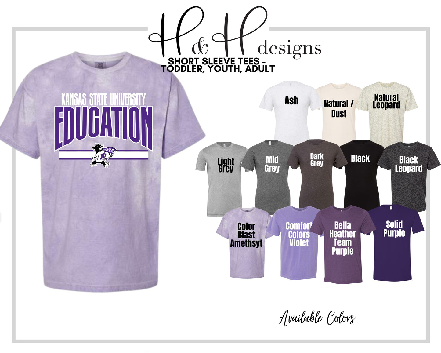Kansas State University Education Warp  ~ Licensed Apparel ~ HHKSU10