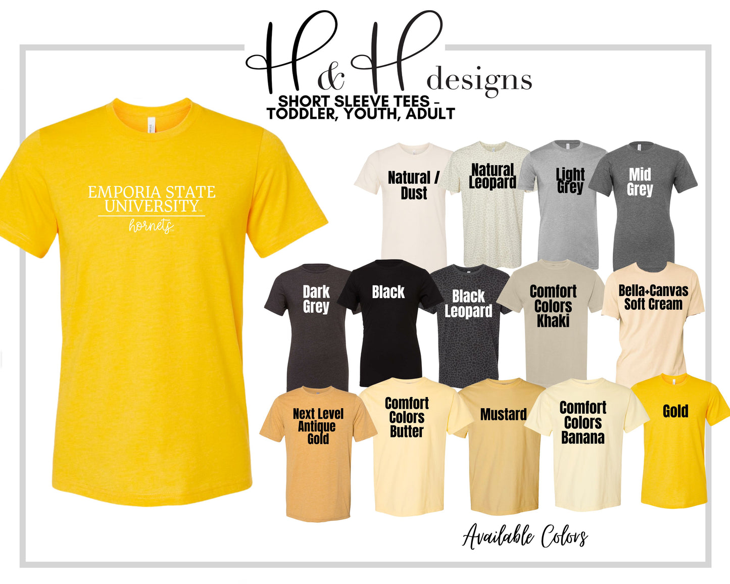 Emporia State University Classic Type ~ Licensed Apparel ~ HHESU104