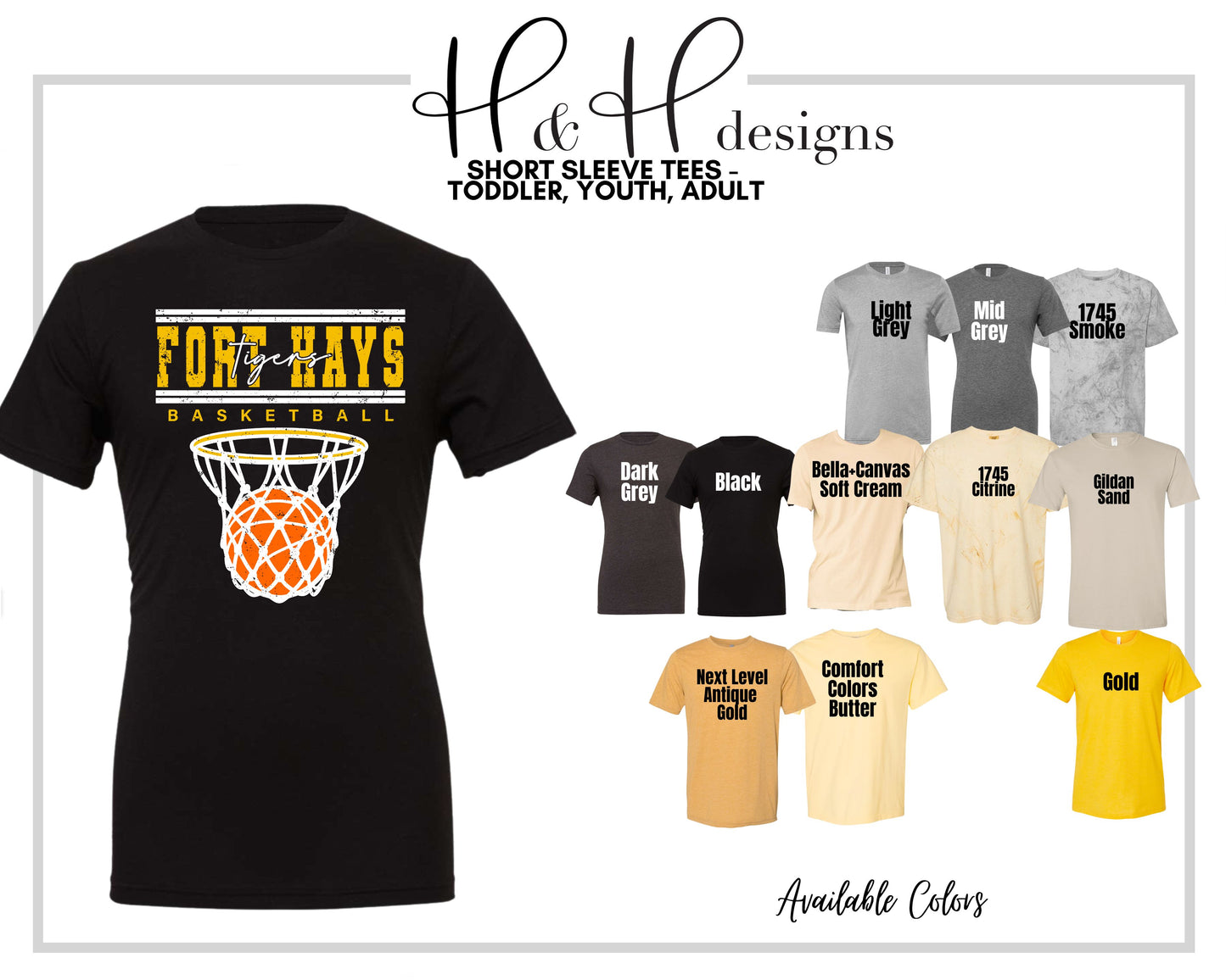 Fort Hays Tigers Double Lined Basketball ~ Licensed Apparel ~ HHFHSU131