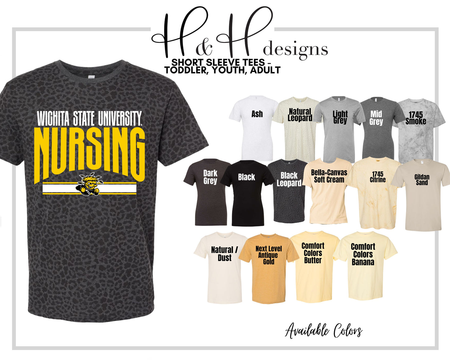Wichita State University Nursing Warp  ~ Licensed Apparel ~ HHWSU134
