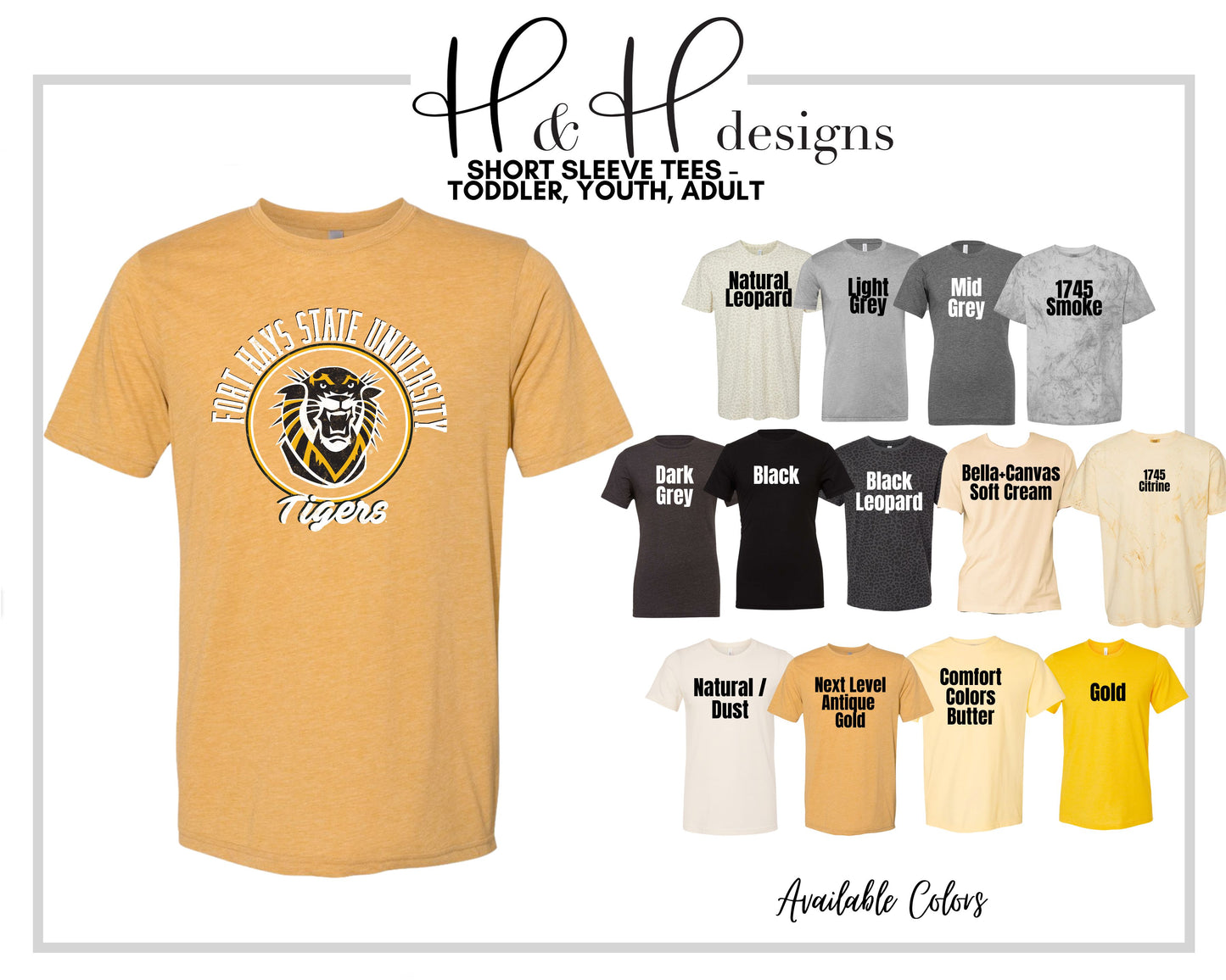 Fort Hays State Distressed round  ~ Licensed Apparel ~ HHFHSU102