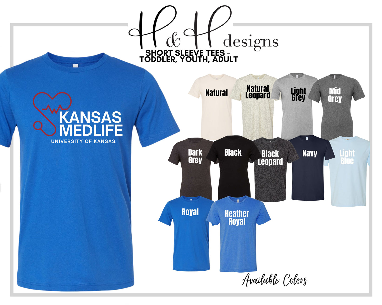 Kansas Medlife Red and White ~ KU Medlife Licensed Apparel ~ HHKU142