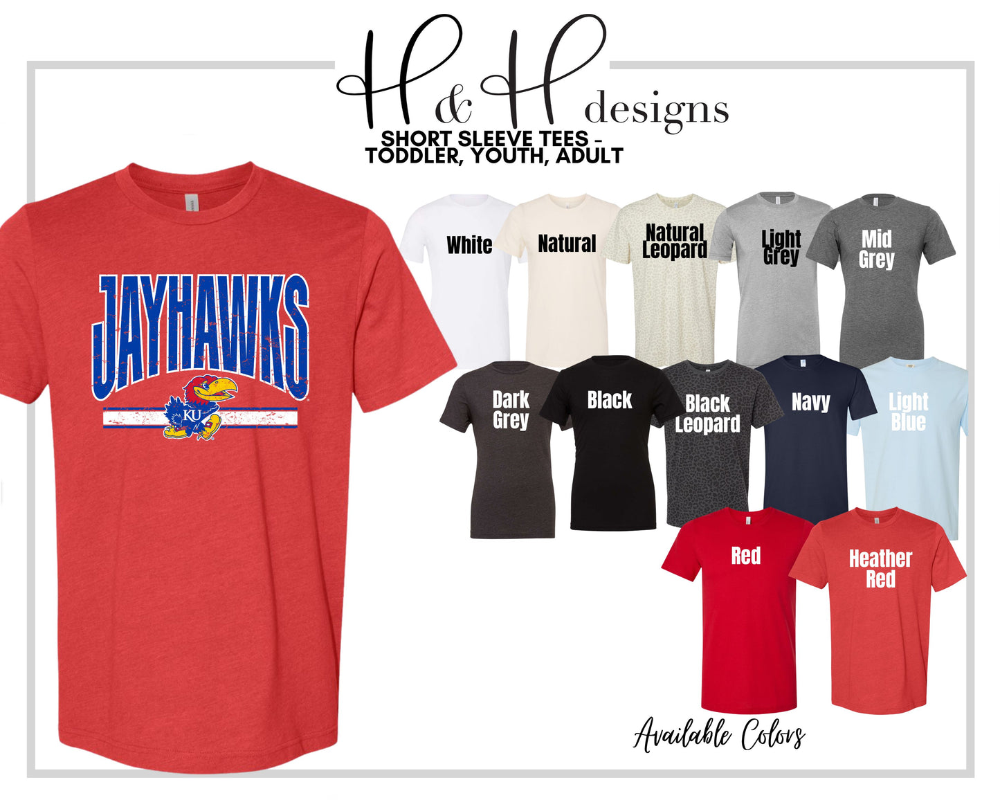 Jayhawks Distressed Warp  ~ Licensed Apparel ~ HHKU147