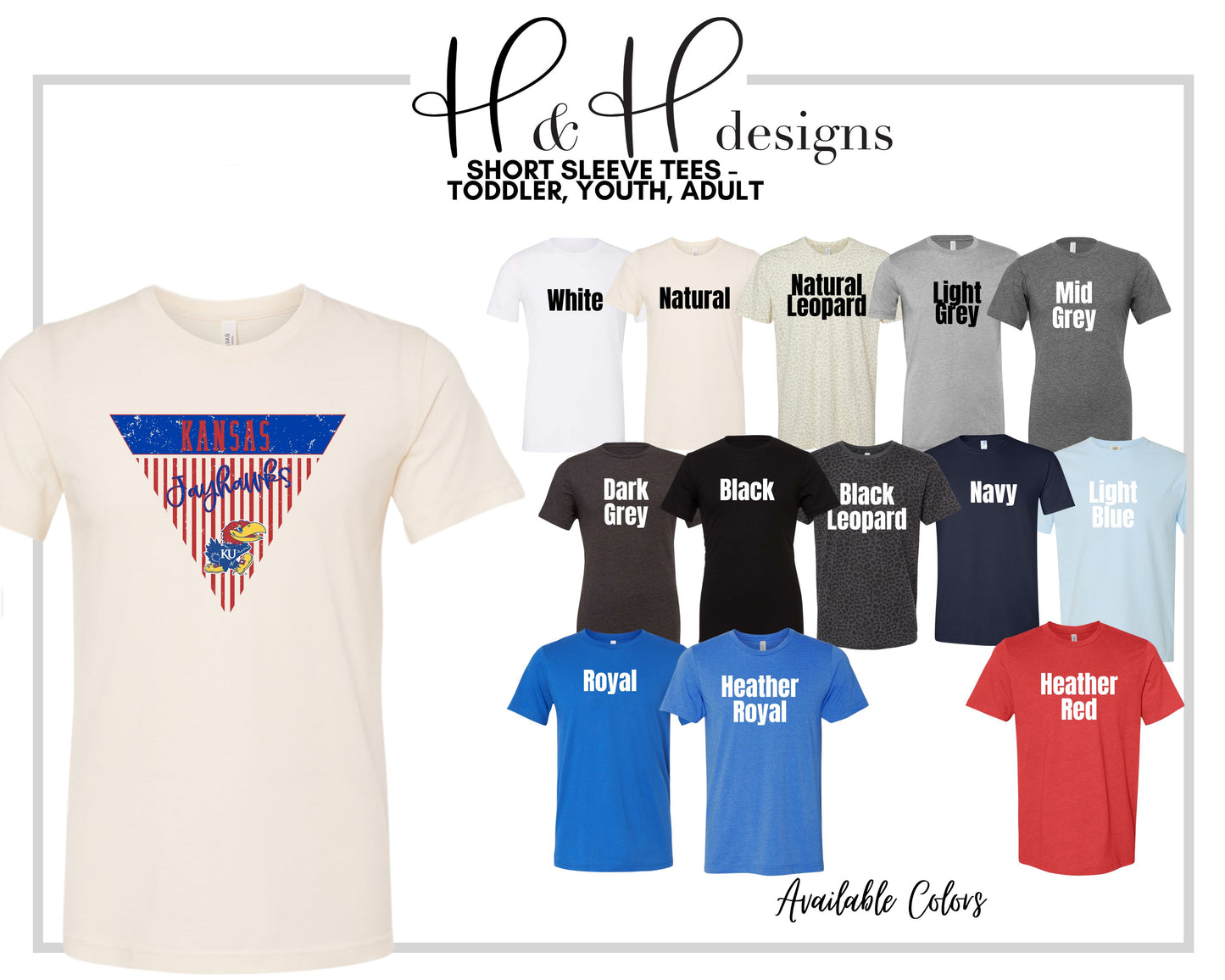 Kansas Striped Pennant ~ Licensed Apparel ~ HHKU170